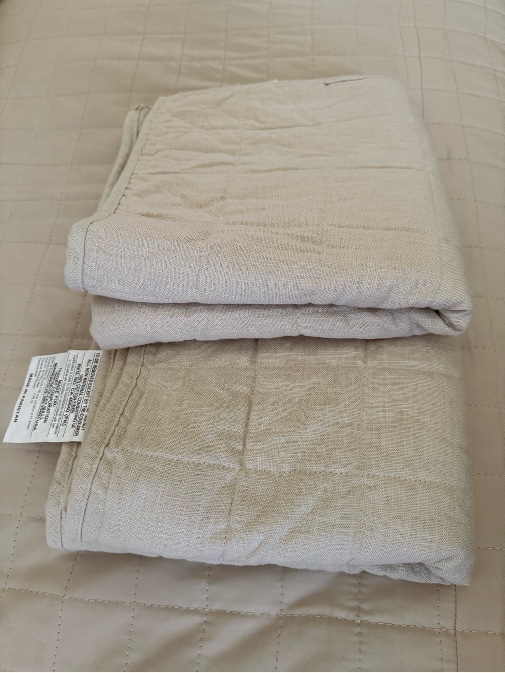 Casaluna Heavyweight Linen Blend Quilt King pillow shams pair Natural.